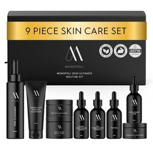 Monopoli Skin Care Set | Complete Routine: 9-Piece Face Care Set for Women Teens